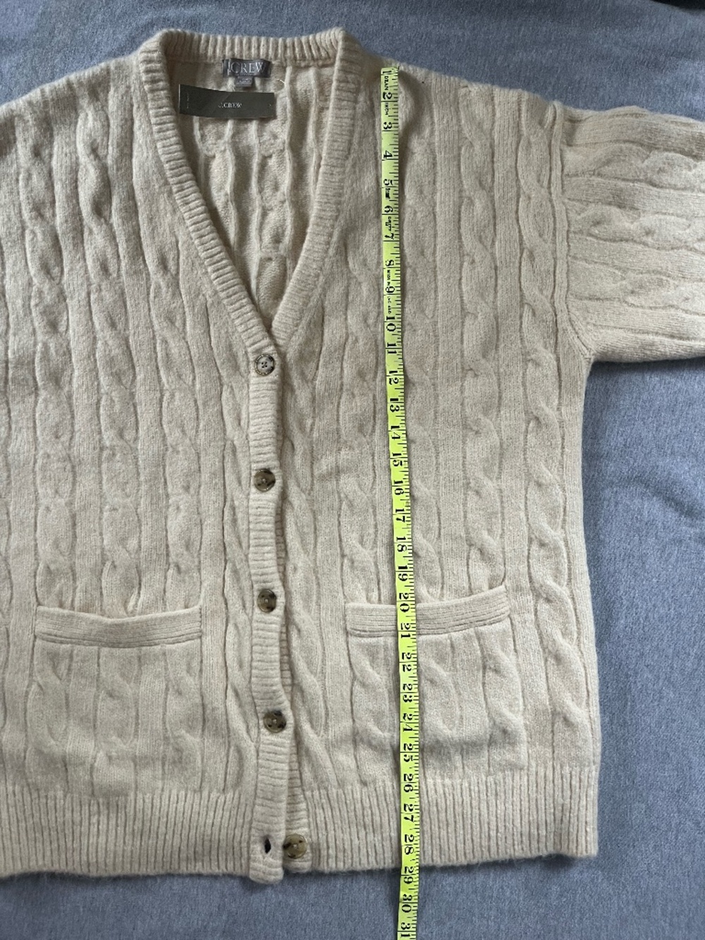NWT J.Crew Cream-Colored Long Cardigan, Size S/M